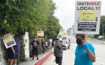 Protest on Behalf of Laid Off Workers at Chateau Marmont