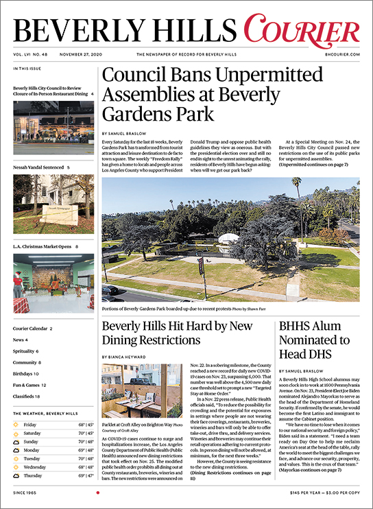 Print Editions Beverly Hills Courier — Beverly Hills Courier 9354