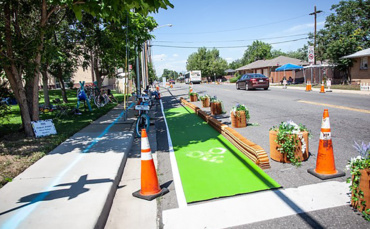 Community Tries Out Protected Roxbury Drive Bike Lane