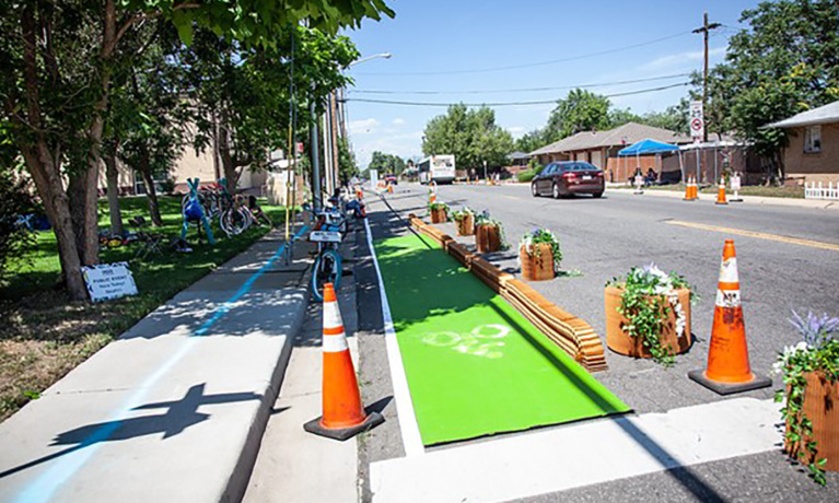 Community Invited To Try Out Roxbury Drive  Protected Bike Lane