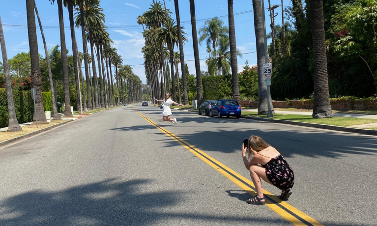 Tourists Taking Risky Canon Drive Photos in Beverly Hills