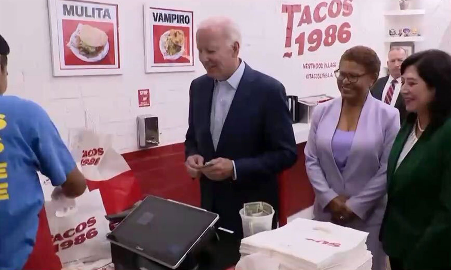 Beverly Hills Courier - Biden Tours D Line Site and Samples Tacos with ...