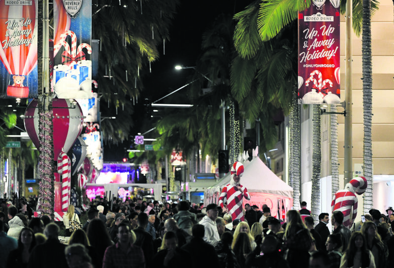 Crowds converged on Rodeo Drive for the Holiday Lighting Celebration Photo courtesy city of Beverly Hills