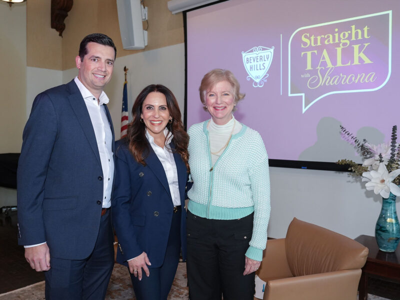 "Straight Talk with Sharona" featured Ryan Gohlich, Mayor Sharona Nazarian and City Manager Nancy Hunt-Coffey.