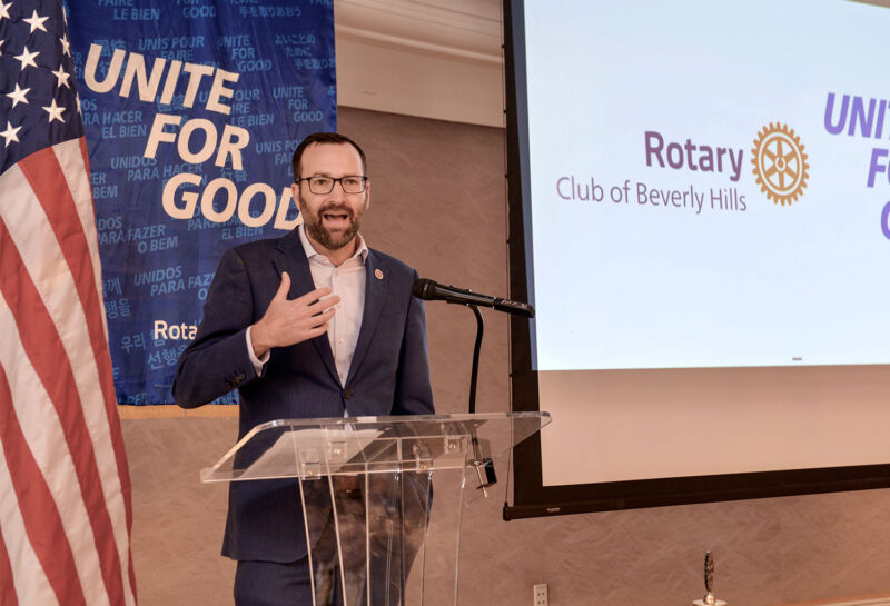 State Sen. Ben Allen at the Rotary Club of Beverly Hills luncheon Photo by George Nicholas