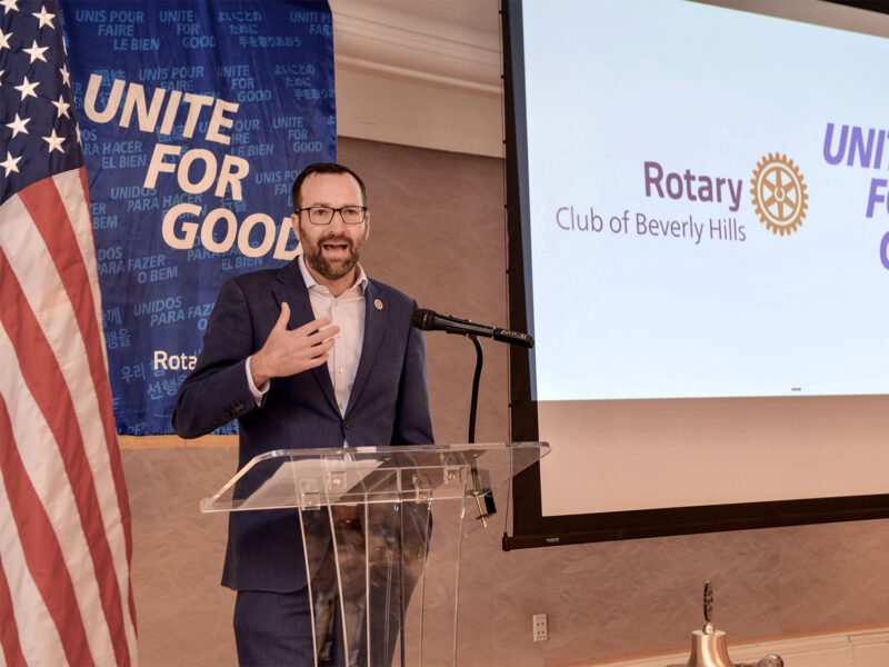 State Sen. Ben Allen at the Rotary Club of Beverly Hills luncheon Photo by George Nicholas
