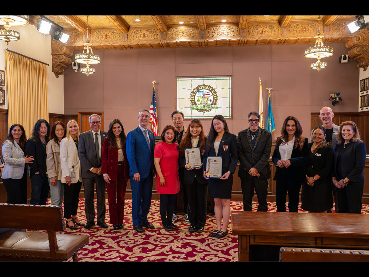 BHHS students Janice Moon and Naomi Yasui were recognized by the Beverly Hills City Council.