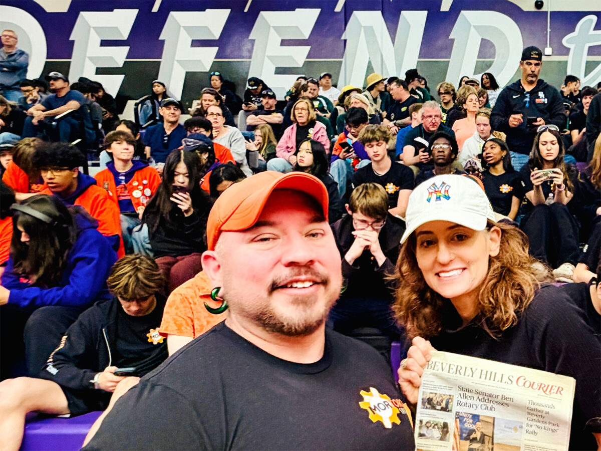 BHUSD Robotics teacher John Castle and BHUSD Board of Education Member, Dr. Amanda Stern (who took along a copy of the Courier), attended the competition in Lancaster.