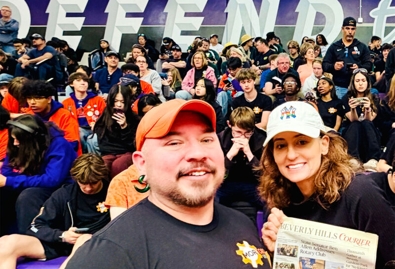BHUSD Robotics teacher John Castle and BHUSD Board of Education Member, Dr. Amanda Stern (who took along a copy of the Courier), attended the competition in Lancaster.
