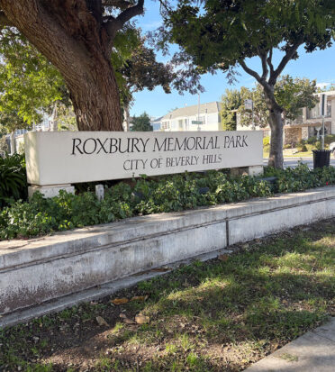 Roxbury Memorial Park sign