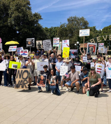 The Beverly Hills “No Kings” rally attracted 2,000 protestors. Photo by Sam Mulick