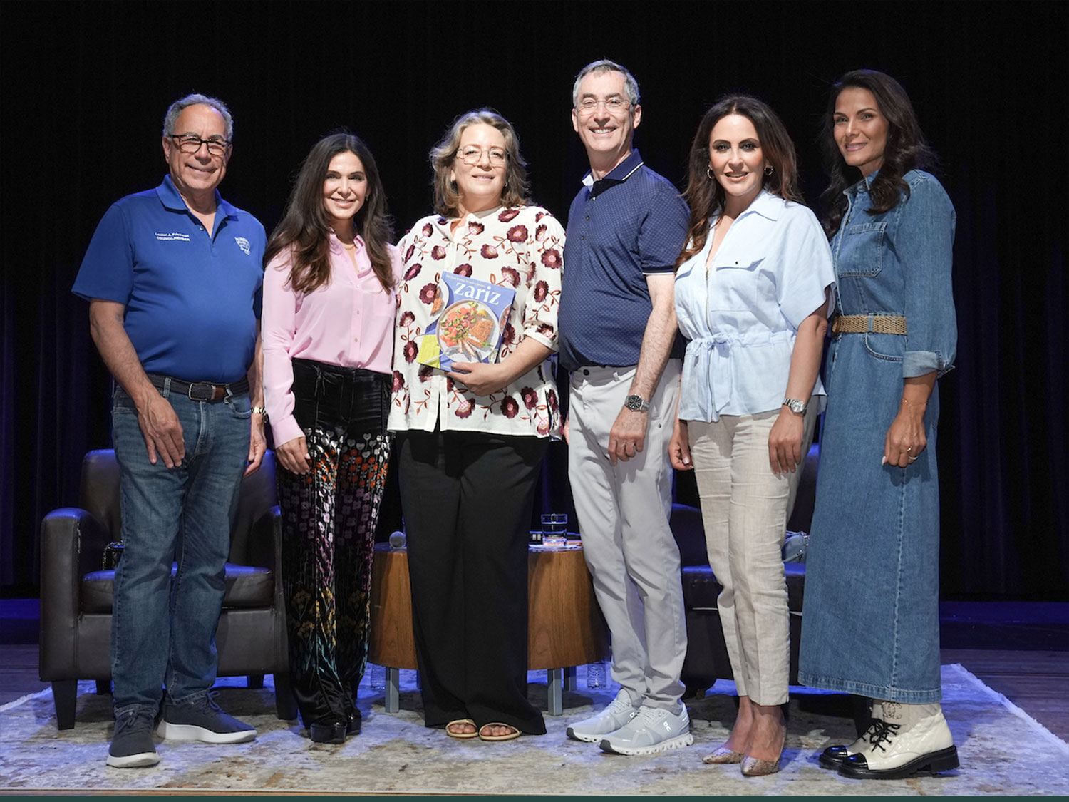 Councilmember Lester Friedman, Vice Mayor Mary Wells, Author Adeena Sussman, Mayor Craig Corman, Councilmember Sharona Nazarian and Sivan from Sivan’s Kitchen at the “Zariz” event