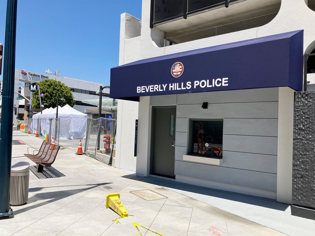 The city has set up a Temporary Public Safety Center on Wilshire Boulevard. Photo by Sam Mulick