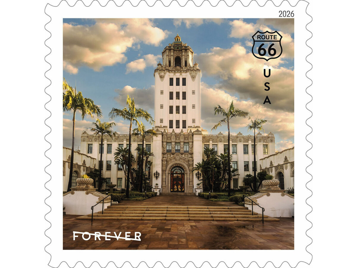 Beverly Hills City Hall on the Route 66 Forever Stamp