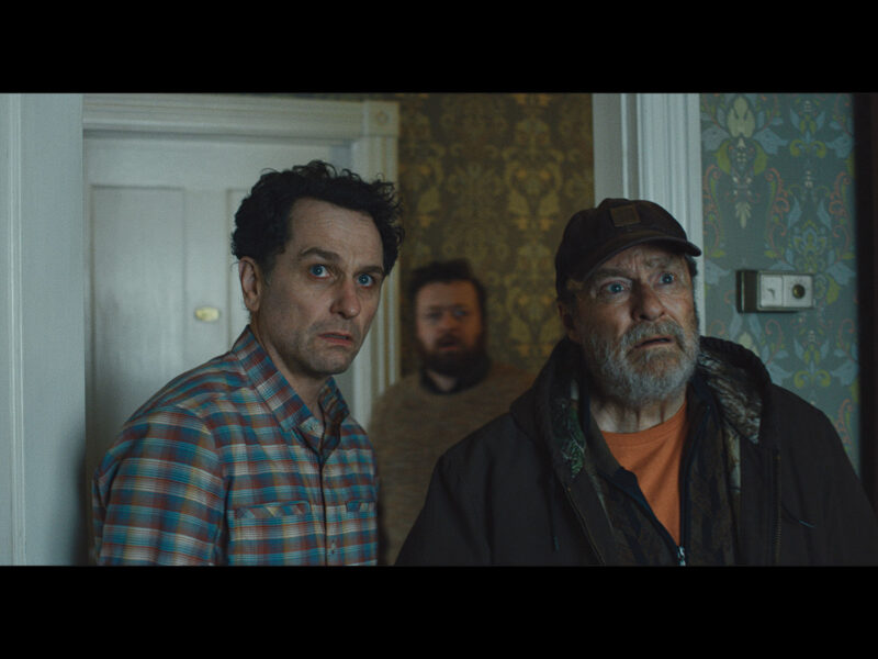 Matthew Rhys, Neil Casey and Stephen Root in “Widow’s Bay”