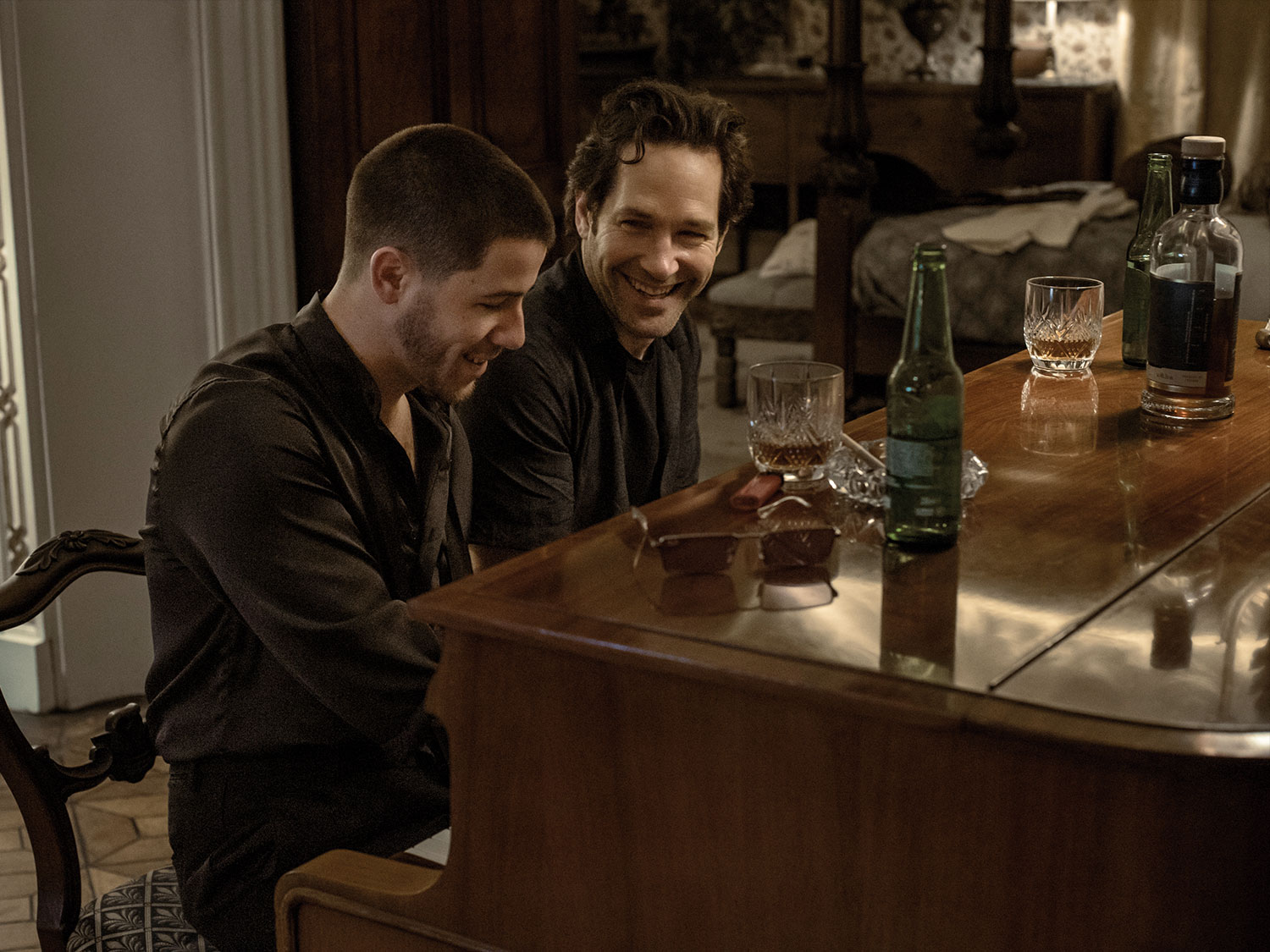 Nick Jonas and Paul Rudd in “Power Ballad”Photo by David Cleary, courtesy of Lionsgate