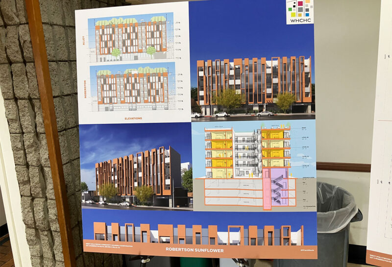 Rendering of the proposed Aff ordable Housing development on S. Robertson Boulevard Photo by Sam Mulick