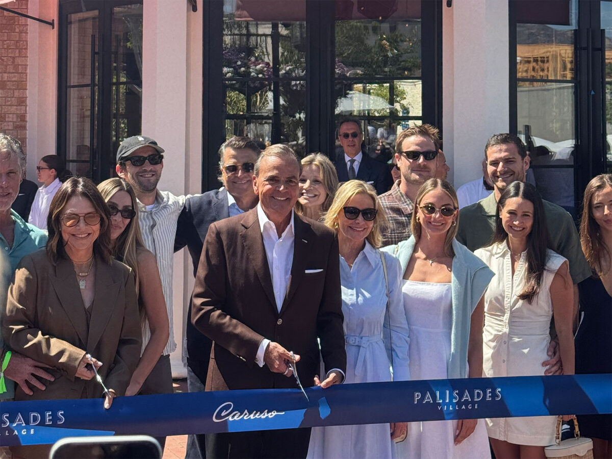 Rick Caruso cutting the ribbon at Palisades Village