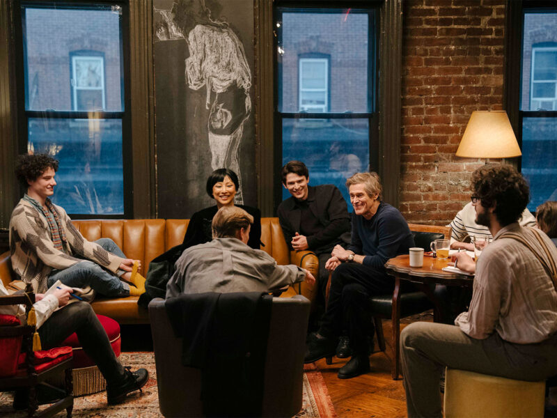 Greta Lee, Willem Dafoe and the cast of “Late Fame” Photo by Atsushi Nishijima courtesy of Magnolia Pictures