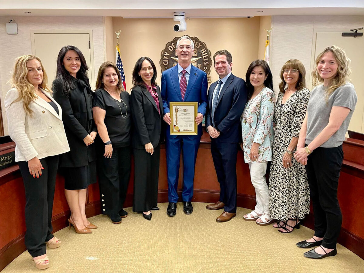 The Health and Human Relations Commission presented Erica Felsenthal and Marc Berkman with a certificate of recognition for their contributions to social media safety.