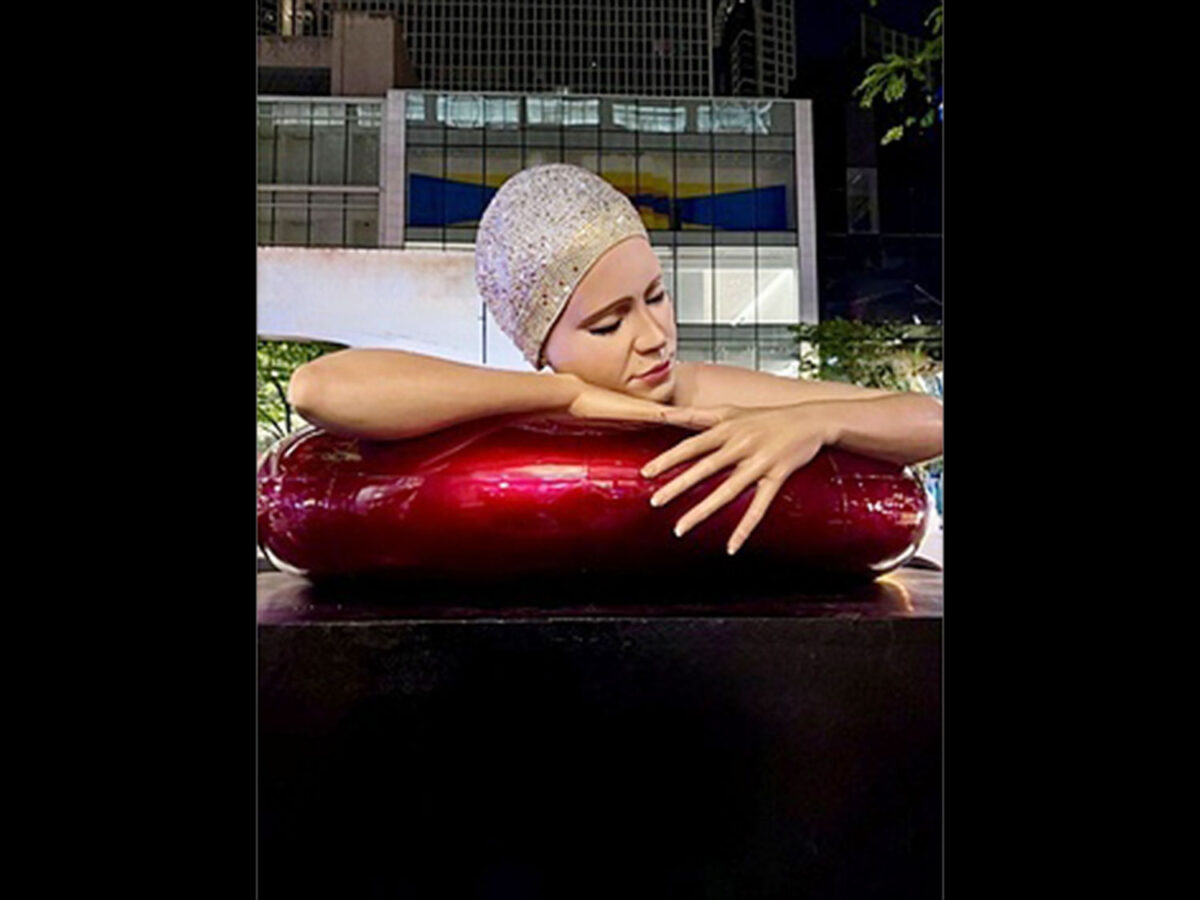 Feuerman’s “Survival of Serena,” 2020, lacquer on resin with crystal cap